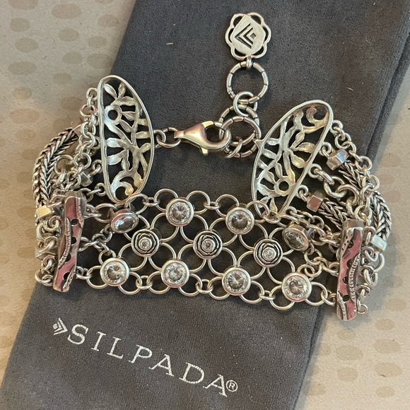 Silpada Cubic Zirconia Sterling Silver ‘CAVALIER’ Bracelet B2711 - Picture 9 of 17